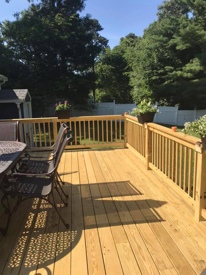 5-star review on Facebook for deck construction by MDH Construction Plymouth, MA